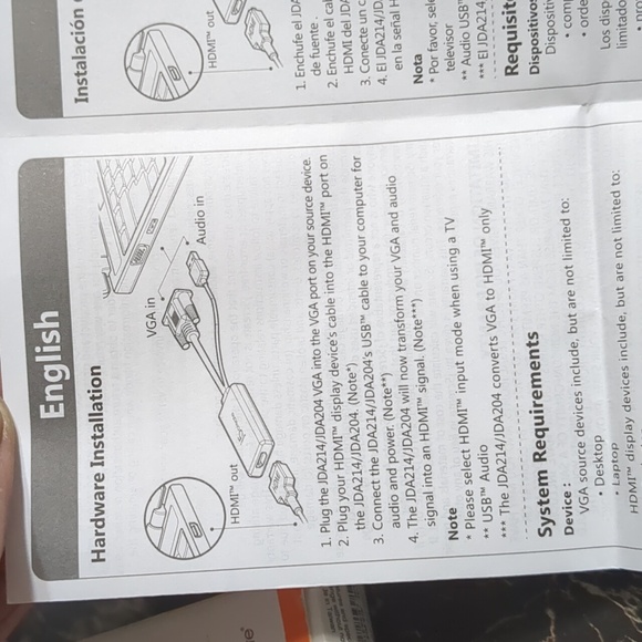 New VGA to HDMI ADAPTER Video+ Audio - Picture 4 of 6